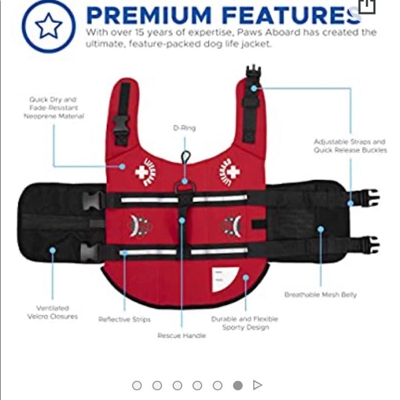 Paws Aboard Dog Life Jacket Medium - Picture 8 of 11